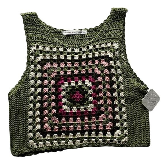 Altar’d State Crochet Granny Square Crop Tank – Women’s L - Picture 8 of 11